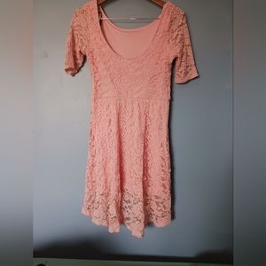 Pink lace spring summer dress